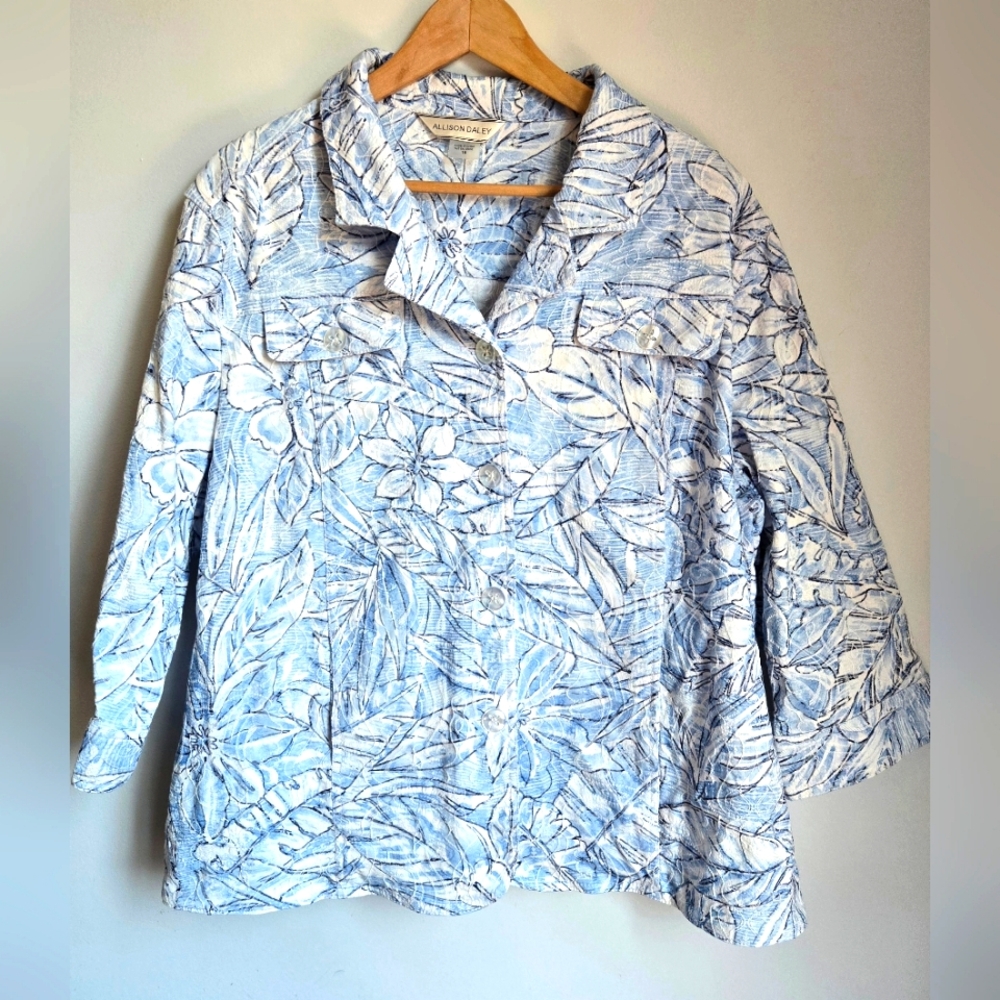 🎁 Vintage ALLISON DALEY Floral Cotton Blend Jacket